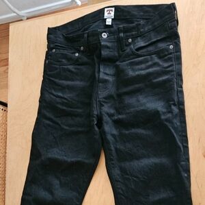 Tellason Sheffield Black Selvedge Jeans 34 x 28 Japanese Excellent Slim Straight